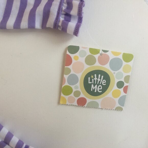 Little Me 3T Poly Sleepwear Purple White Stripe Pajama Top PJ Girls Cat New - Picture 5 of 16